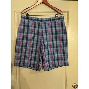 ProTour Cool Play Coronet Blue Plaid Men's Golf Shorts Sz 36 NWT